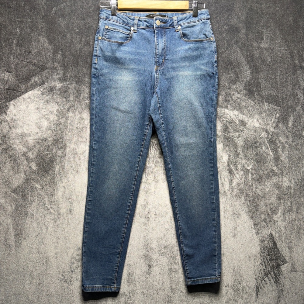 Tahari Skinny Jeans Blue High Rise 8P 28x26 Petite Denim Pants